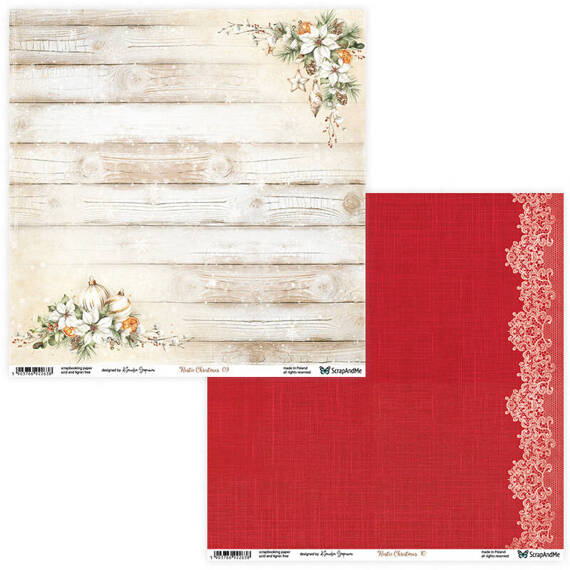 SCRAPANDME Set von 6St 30x30 doppelseitig Scrapbooking Papier - Rustic Christmas