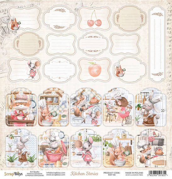 SCRAPBOYS 30x30cm doppelseitig Scrapbooking Papier Kitchen Stories 06