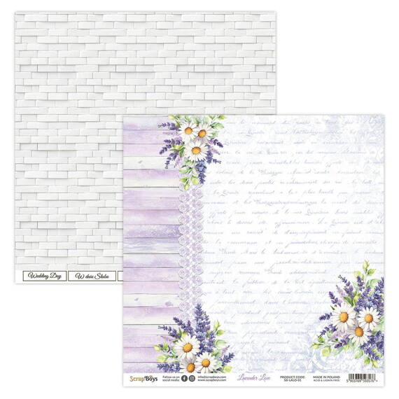 SCRAPBOYS Set 12 Blatt 30,5x30,5 doppelseitig Scrapbooking Papier Set - Lavender Love