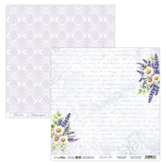 SCRAPBOYS Set 12 Blatt 30,5x30,5 doppelseitig Scrapbooking Papier Set - Lavender Love