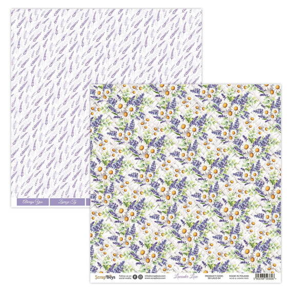 SCRAPBOYS Set 12 Blatt 30,5x30,5 doppelseitig Scrapbooking Papier Set - Lavender Love