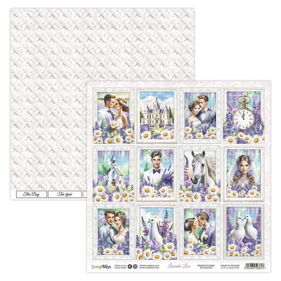 SCRAPBOYS Set 12 Blatt 30,5x30,5 doppelseitig Scrapbooking Papier Set - Lavender Love