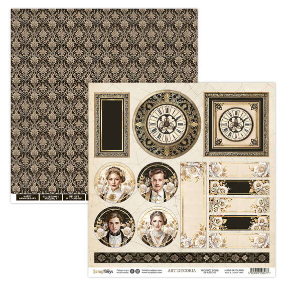 SCRAPBOYS Set 12 Blatt 30,5x30,5cm doppelseitig Scrapbooking Papier Set - Art Decoria