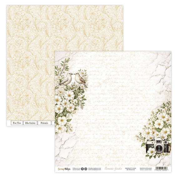 SCRAPBOYS Set 12 Blatt 30,5x30,5cm doppelseitig Scrapbooking Papier Set - Romantic Garden