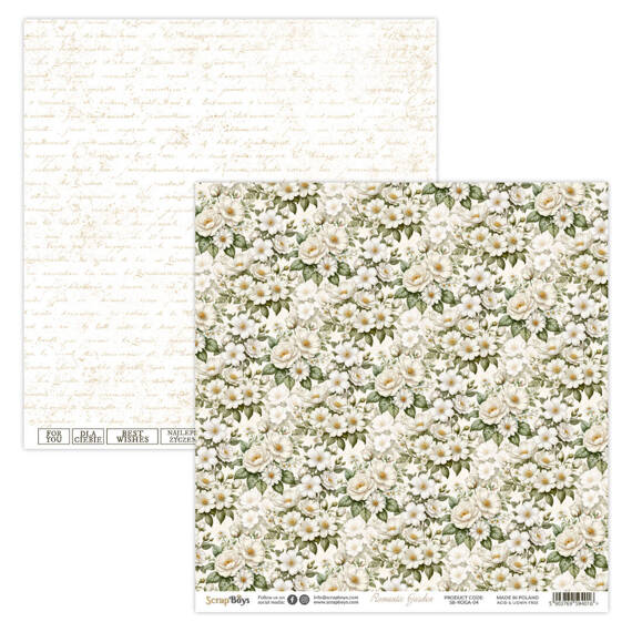 SCRAPBOYS Set 12 Blatt 30,5x30,5cm doppelseitig Scrapbooking Papier Set - Romantic Garden