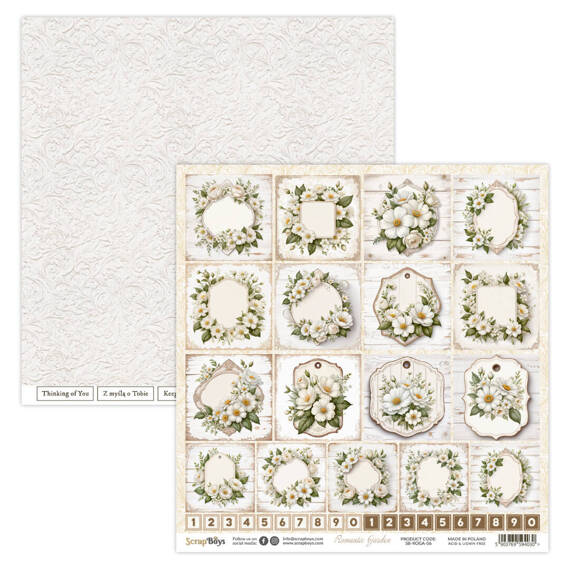 SCRAPBOYS Set 12 Blatt 30,5x30,5cm doppelseitig Scrapbooking Papier Set - Romantic Garden