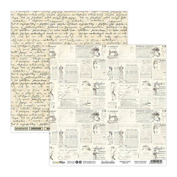 SCRAPBOYS Set 12Stk 30x30cm doppelseitig Scrapbooking Archivalia