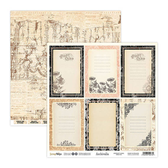 SCRAPBOYS Set 12Stk 30x30cm doppelseitig Scrapbooking Archivalia