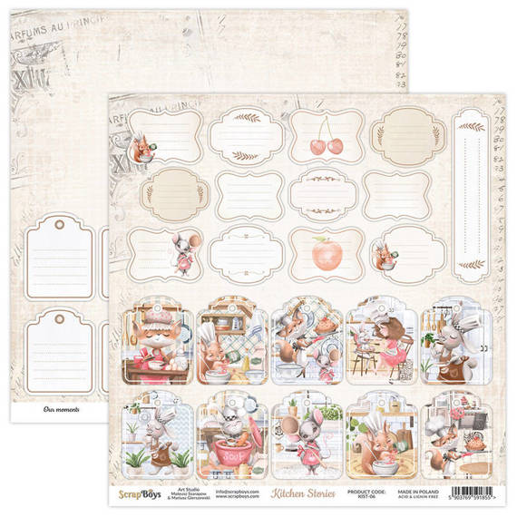 SCRAPBOYS Set 12Stk 30x30cm doppelseitig Scrapbooking Papier Kitchen Stories