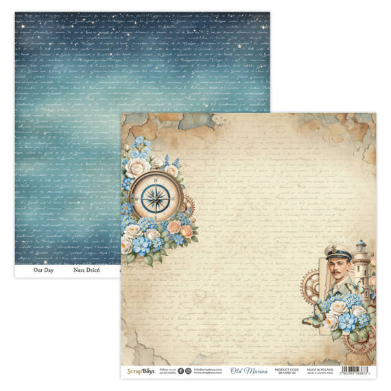 SCRAPBOYS Set 24 Blatt 15x15cm doppelseitig Scrapbooking Papier - Old Marina