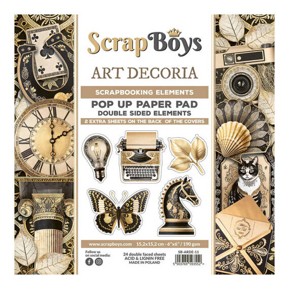 SCRAPBOYS Setz von 24Stk 15x15cm doppelseitigen Scrapbooking Papier - Art Decoria- Pop up