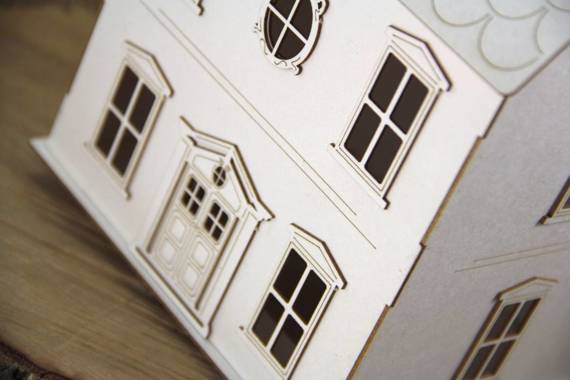 SCRAPINIEC Dekorpappe Die Cut Chipboard Dekoration Ornament 3D - Family House 