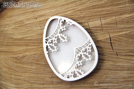 SCRAPINIEC Dekorpappe Die Cut Chipboard Dekoration Ornament, 3D Ostern Osterei