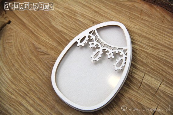 SCRAPINIEC Dekorpappe Die Cut Chipboard Dekoration Ornament, 3D Ostern Osterei
