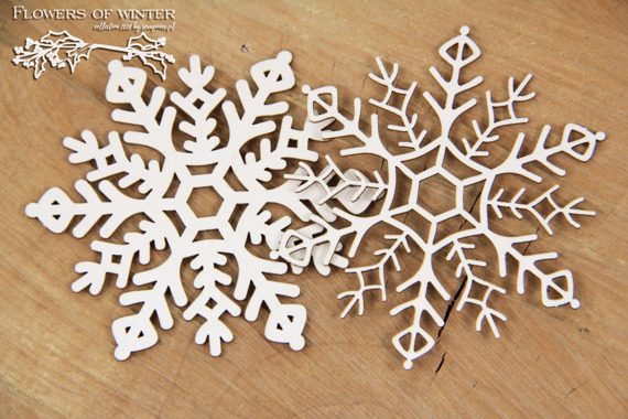 SCRAPINIEC Dekorpappe Die Cut Chipboard Dekoration Ornament, 3D Schneeflocke