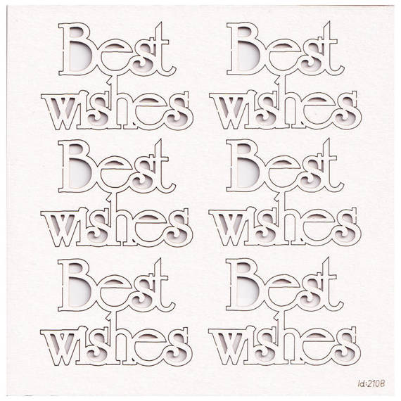 SCRAPINIEC Dekorpappe Die Cut Chipboard Dekoration Ornament, Best wishes