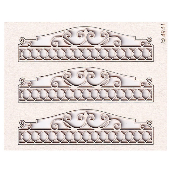 SCRAPINIEC Dekorpappe Die Cut Chipboard Dekoration Ornament, Border 03