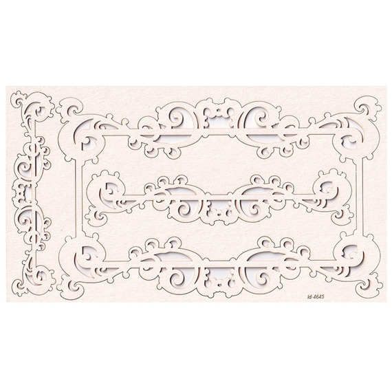 SCRAPINIEC Dekorpappe Die Cut Chipboard Dekoration Ornament, Fantasma Rahmen 4645