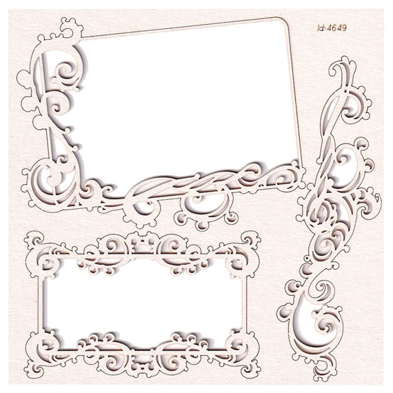 SCRAPINIEC Dekorpappe Die Cut Chipboard Dekoration Ornament, Fantasma Rahmen 4649