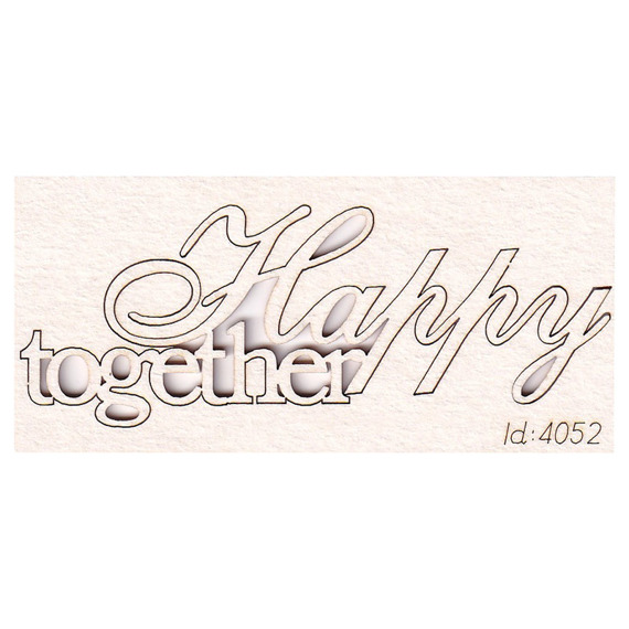 SCRAPINIEC Dekorpappe Die Cut Chipboard Dekoration Ornament, Happy together