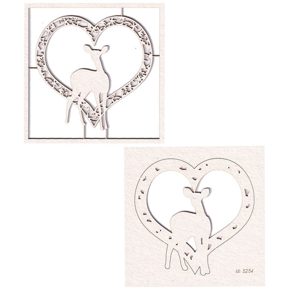 SCRAPINIEC Dekorpappe Die Cut Chipboard Dekoration Ornament, Herz Hirsch