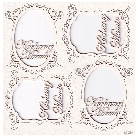 SCRAPINIEC Dekorpappe Die Cut Chipboard Dekoration Ornament, Kochanej Mamie Rahmen