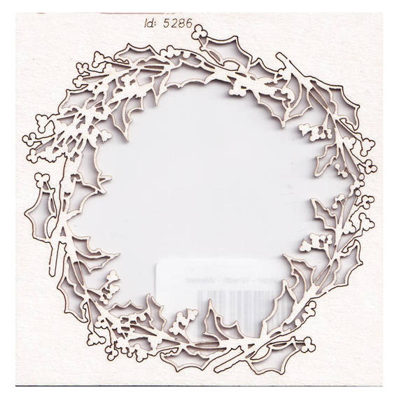 SCRAPINIEC Dekorpappe Die Cut Chipboard Dekoration Ornament, Kranz Stechpalme