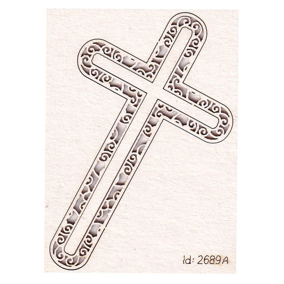 SCRAPINIEC Dekorpappe Die Cut Chipboard Dekoration Ornament, Kreuz