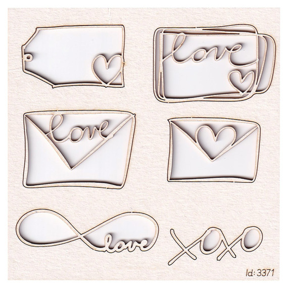 SCRAPINIEC Dekorpappe Die Cut Chipboard Dekoration Ornament, Liebe Love 3371