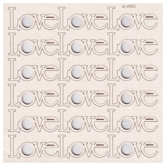 SCRAPINIEC Dekorpappe Die Cut Chipboard Dekoration Ornament, Love 4892