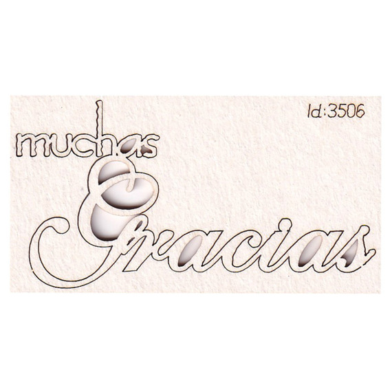 SCRAPINIEC Dekorpappe Die Cut Chipboard Dekoration Ornament, Muchas Gracias 3506