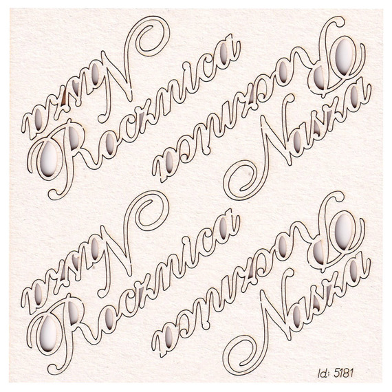 SCRAPINIEC Dekorpappe Die Cut Chipboard Dekoration Ornament, Nasza Rocznica