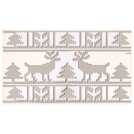 SCRAPINIEC Dekorpappe Die Cut Chipboard Dekoration Ornament, Nordic Border 4786