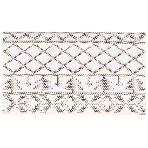 SCRAPINIEC Dekorpappe Die Cut Chipboard Dekoration Ornament, Nordic Border 4787