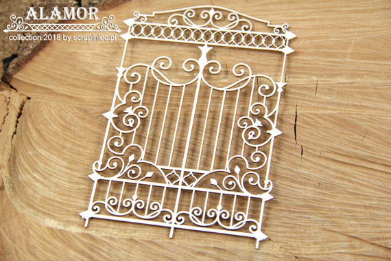 SCRAPINIEC Dekorpappe Die Cut Chipboard Dekoration Ornament, Pforte Gate 4930