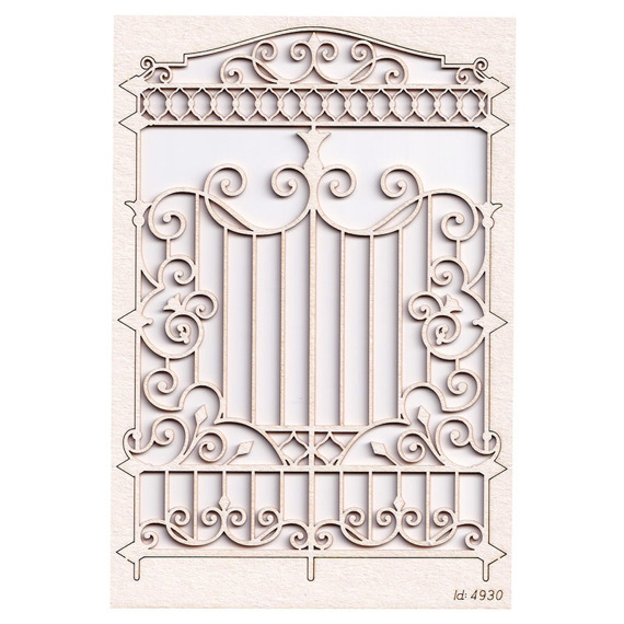 SCRAPINIEC Dekorpappe Die Cut Chipboard Dekoration Ornament, Pforte Gate 4930