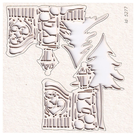 SCRAPINIEC Dekorpappe Die Cut Chipboard Dekoration Ornament, Pforte Gate 5277