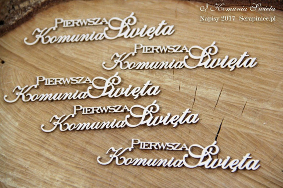 SCRAPINIEC Dekorpappe Die Cut Chipboard Dekoration Ornament, Pierwsza Komunia Święta