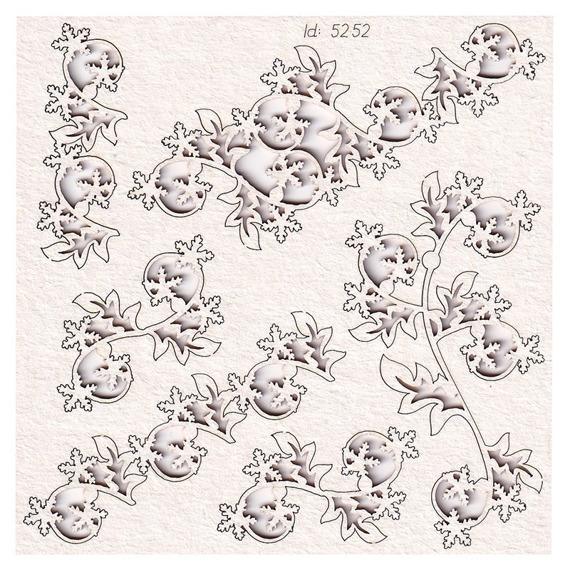 SCRAPINIEC Dekorpappe Die Cut Chipboard Dekoration Ornament, Reisig Border Ecke