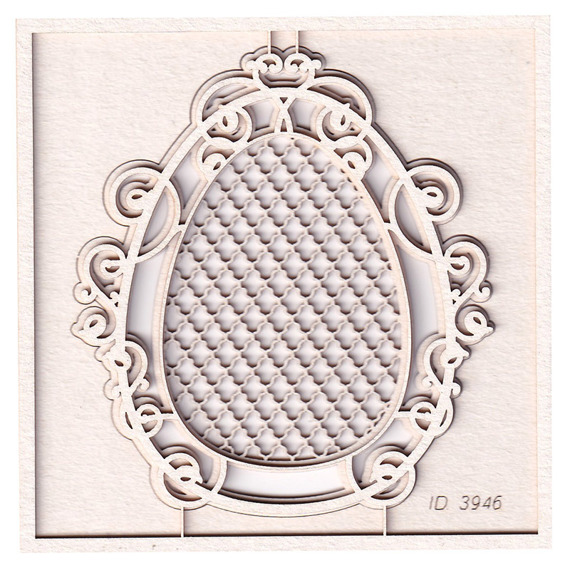 SCRAPINIEC Dekorpappe Die Cut Chipboard Dekoration Ornament, Royal Easter Osterei 01