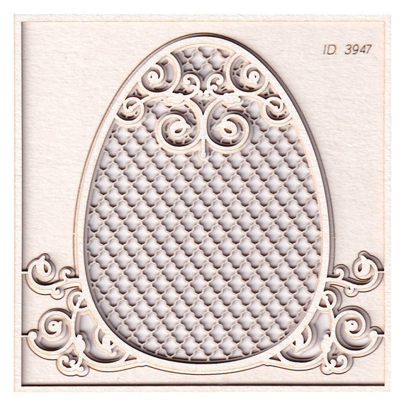 SCRAPINIEC Dekorpappe Die Cut Chipboard Dekoration Ornament, Royal Easter Osterei 02