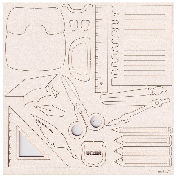 SCRAPINIEC Dekorpappe Die Cut Chipboard Dekoration Ornament, Schulmaterial