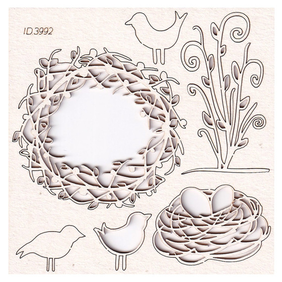 SCRAPINIEC Dekorpappe Die Cut Chipboard Dekoration Ornament, Spring Prodigy