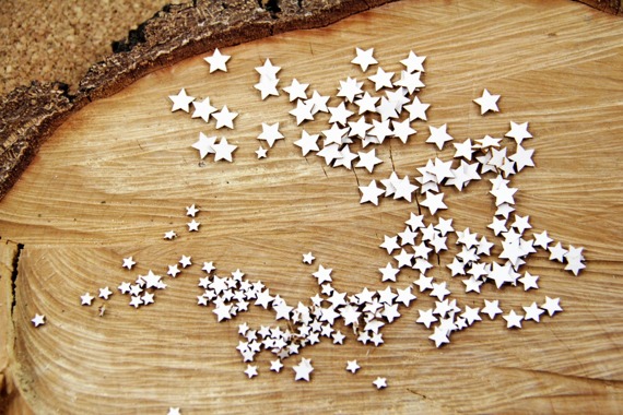 SCRAPINIEC Dekorpappe Die Cut Chipboard Dekoration Ornament, Stars Sternen 4815