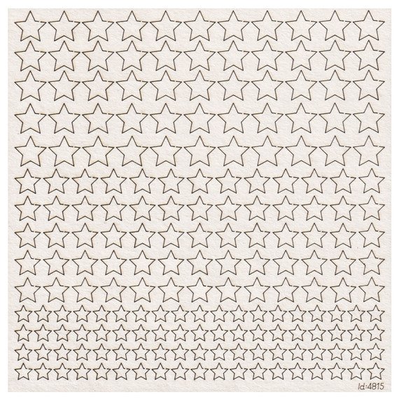 SCRAPINIEC Dekorpappe Die Cut Chipboard Dekoration Ornament, Stars Sternen 4815