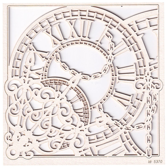 SCRAPINIEC Dekorpappe Die Cut Chipboard Dekoration Ornament, Uhr Rahmen 02