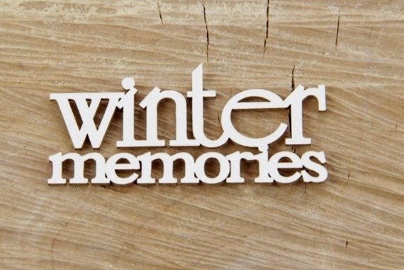 SCRAPINIEC Dekorpappe Die Cut Chipboard Dekoration Ornament, Winter memories