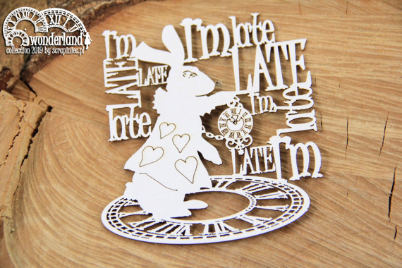 SCRAPINIEC Dekorpappe Die Cut Chipboard Dekoration Ornament, Wonderland 5380