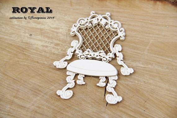 SCRAPINIEC Dekorpappe Die Cut Chipboard Dekoration, Royal Thron 3776