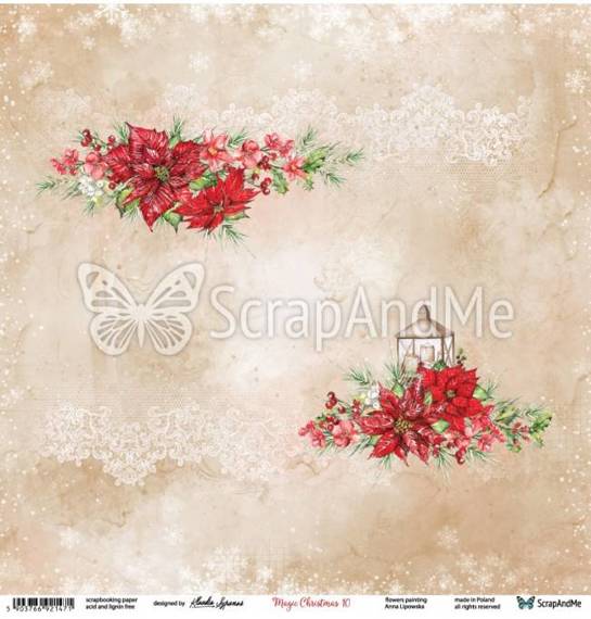 SCRAPandME 30x30cm doppelseitig Scrapbooking Papier 250g, Magic Christmas 01/02